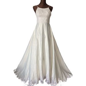 🤍Beaded satin wedding dress 👰‍♀️#007